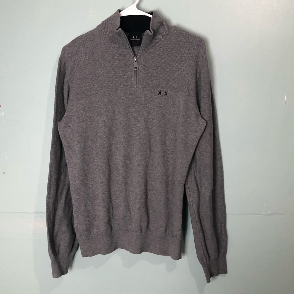 Armani Exchange 1/4 Zip Pullover Gray